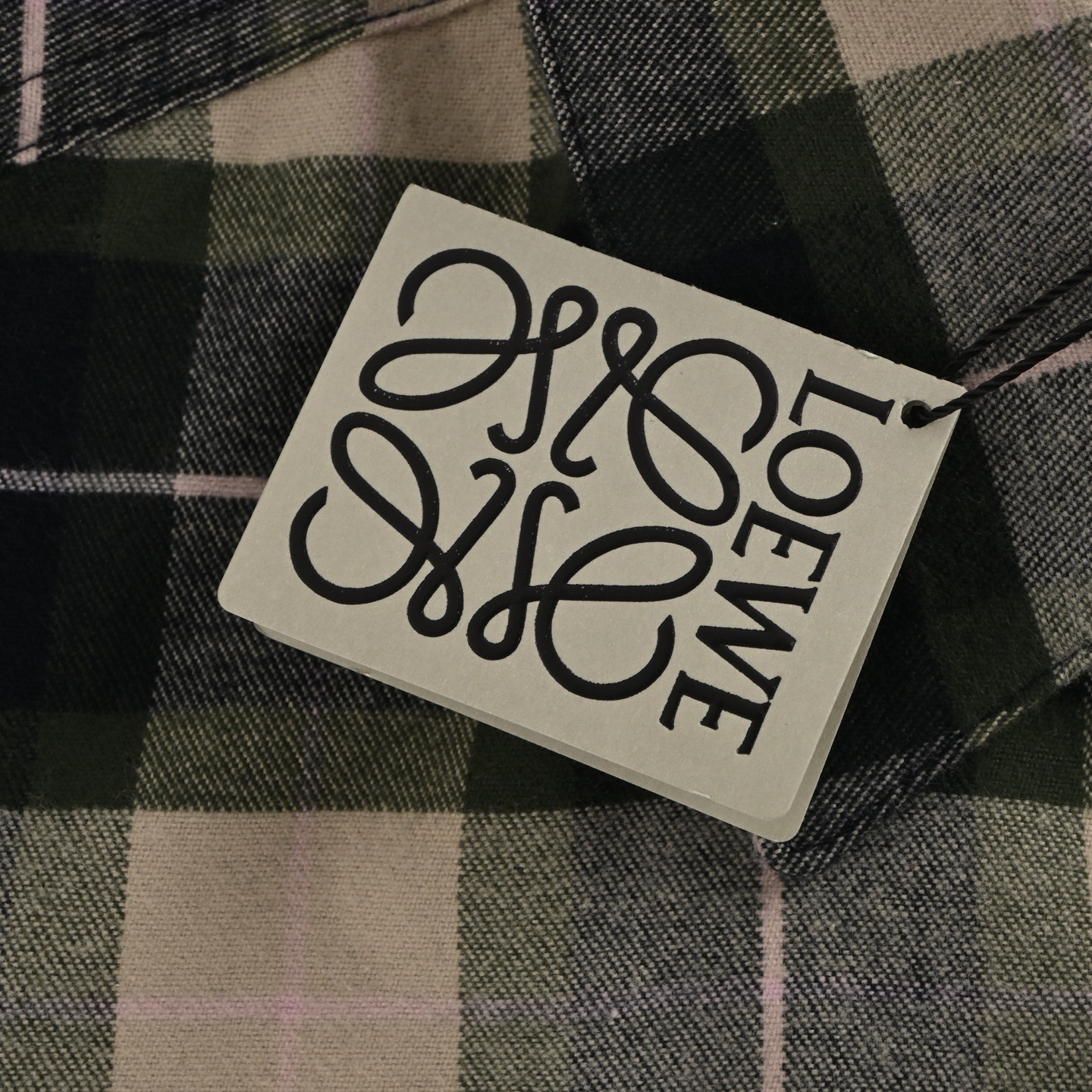 Loewe 25ss cuff leather checked shirt jacket
