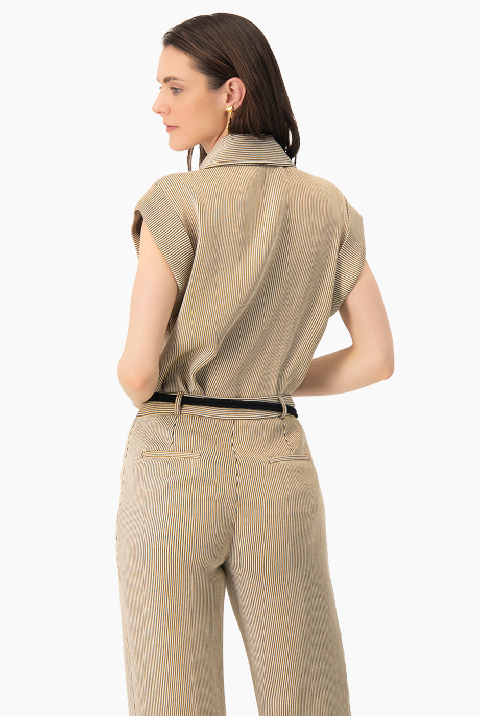 Blusa rayada de manga caida
