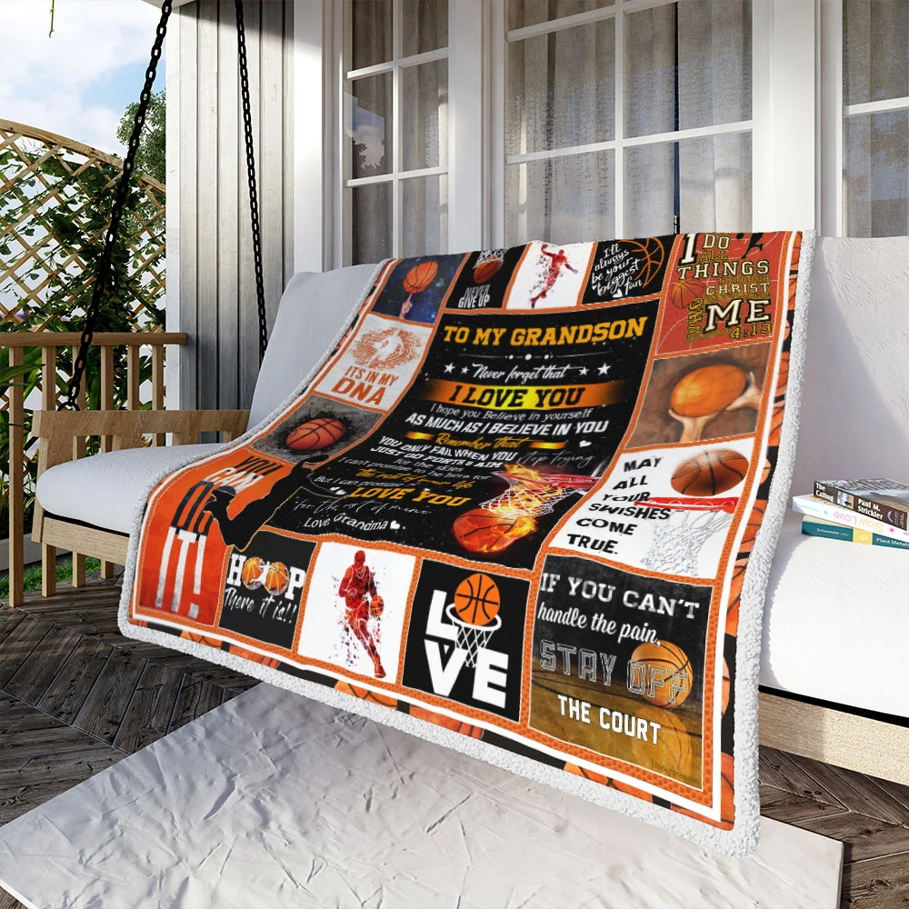 To My Grandson, Basketball, Love Grandma Sofa Throw Blanket