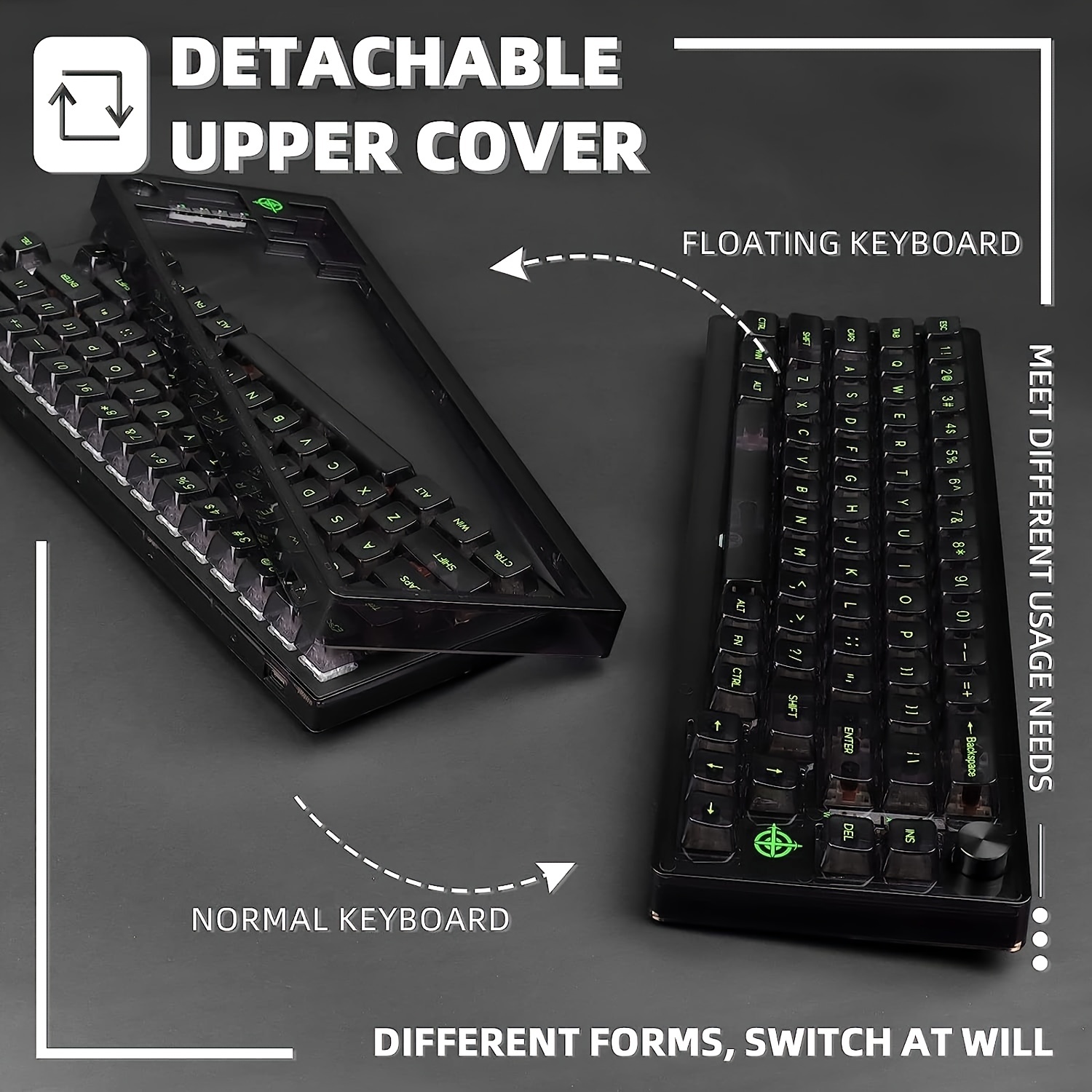 Mechanical Gaming Keyboard, 60% Percent Gaming Keyboard, Apex Pro Mini 66 Keys Wired Hot Swappable Keyboard RGB Transparent Keycaps Linear Switch For PC/MAC