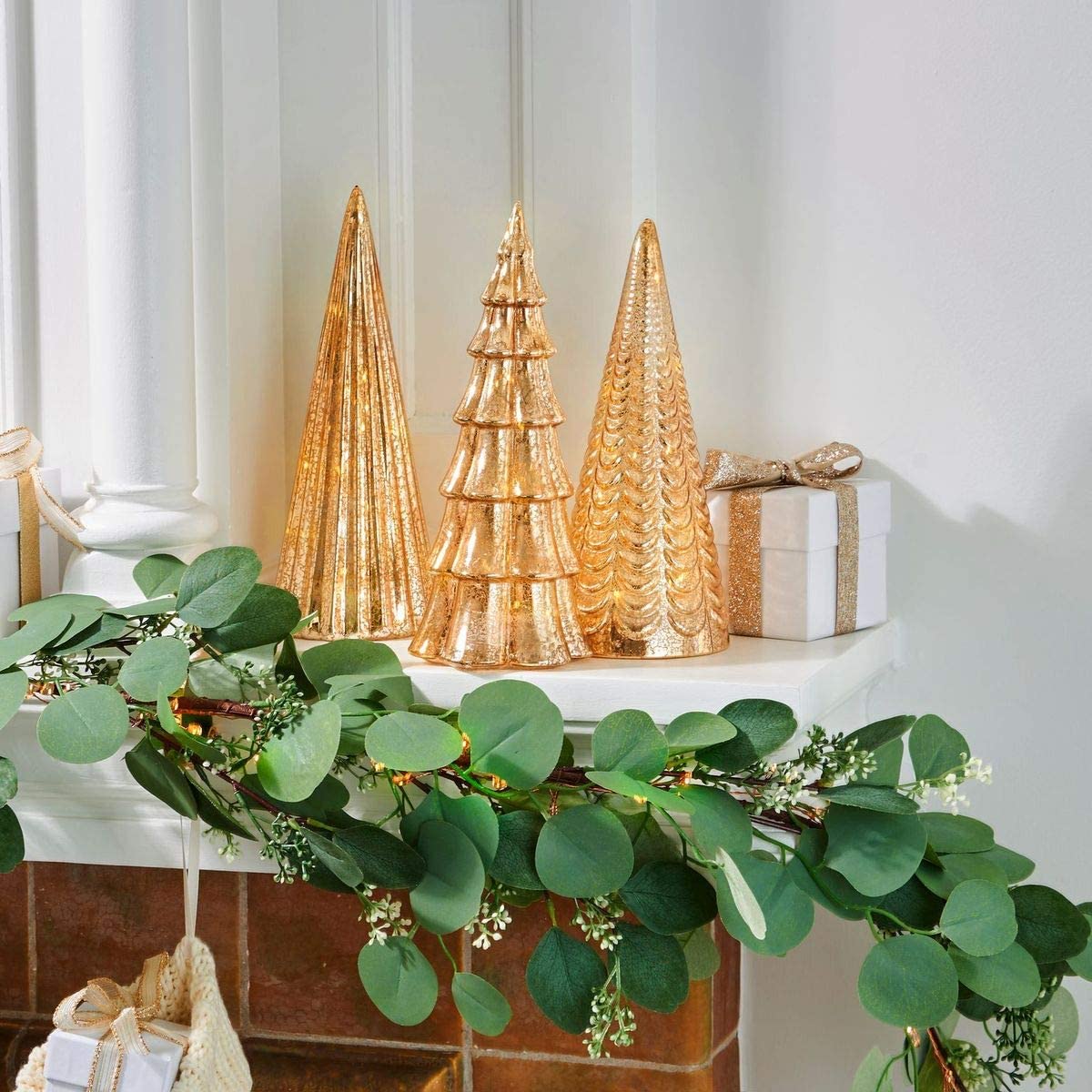 🎄LampTree Table Top Christmas Tree Decorations with Fairy Lights - Set of 3