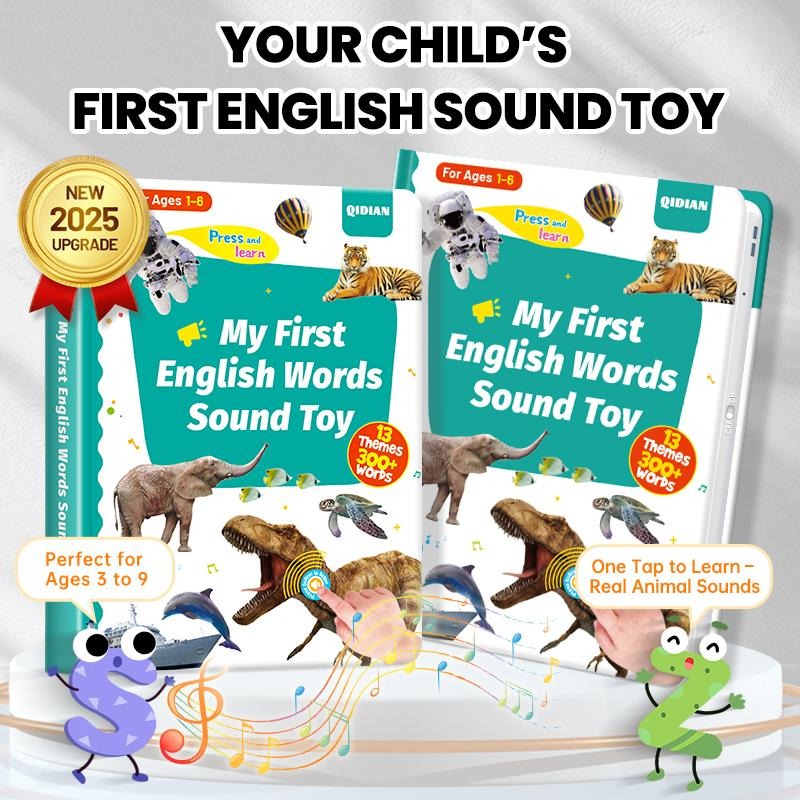 ✨Last Day 50% OFF✨My First English Words Sound Book,300+ Words Interactive Audio Sound Books for Toddlers