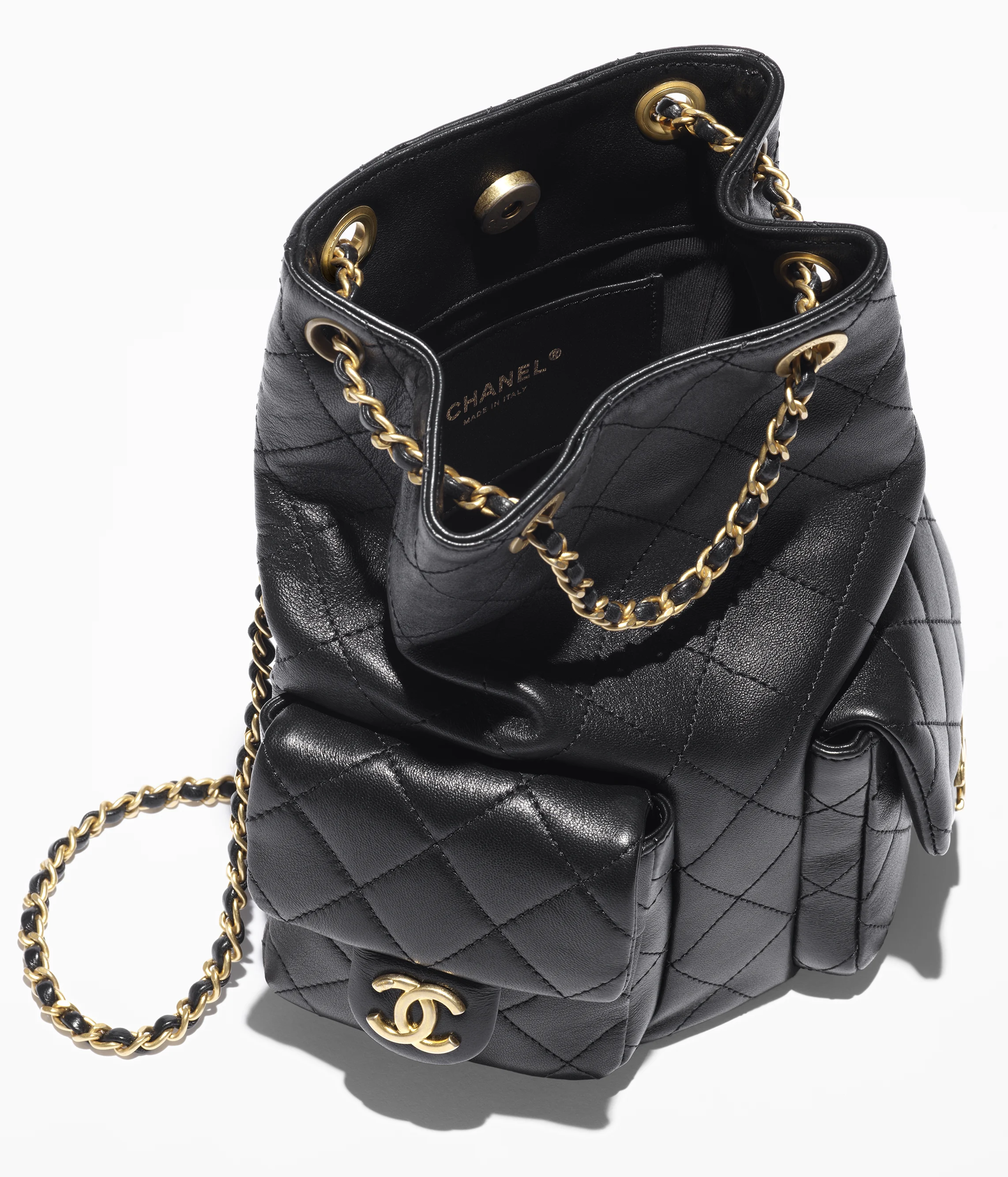Chanel Backpack Shiny Lambskin & Gold-Tone Metal Black AS5310-B18791-94305