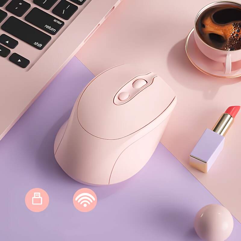 [Wireless Mouse] Rechargeable Ergonomic Wireless Mouse (BT & 2.4G) | Computer Cordless Mouse with USB Receiver for PC Mac Laptop