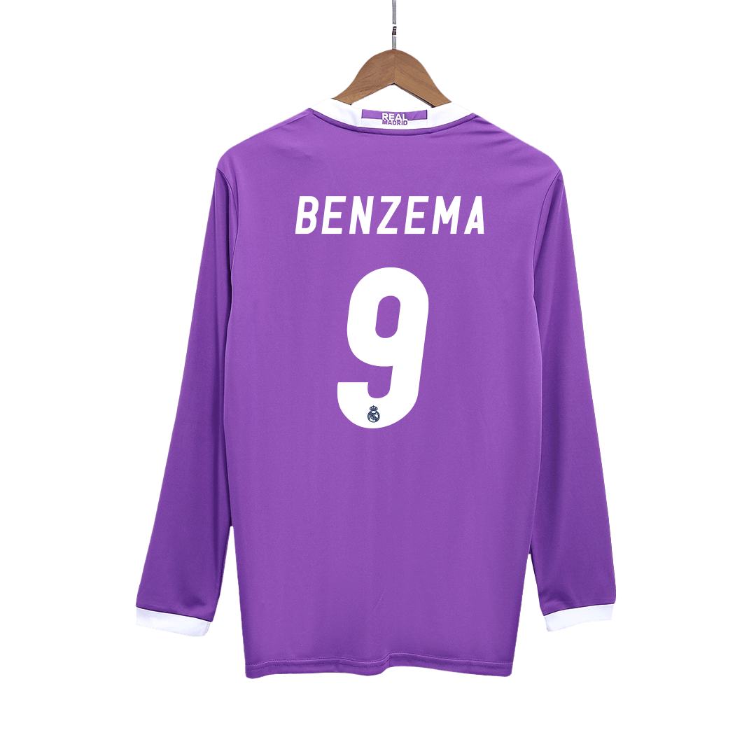 BENZEMA #9 Real Madrid Real Madrid Real Madrid Away Long Sleeve Football Shirt 2016/17