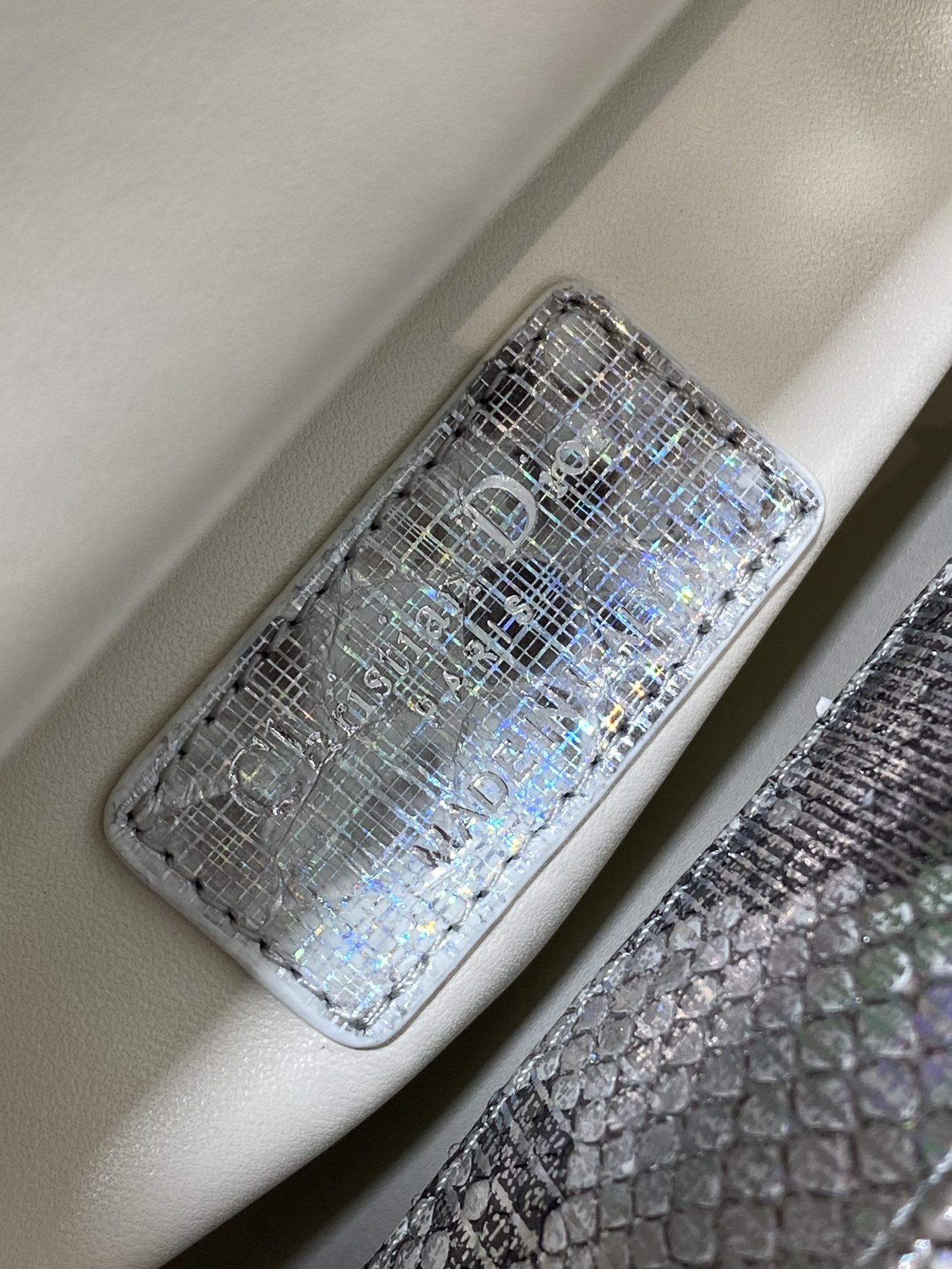 Dior Lady three-grid rare snakeskin Princess Diana bag
