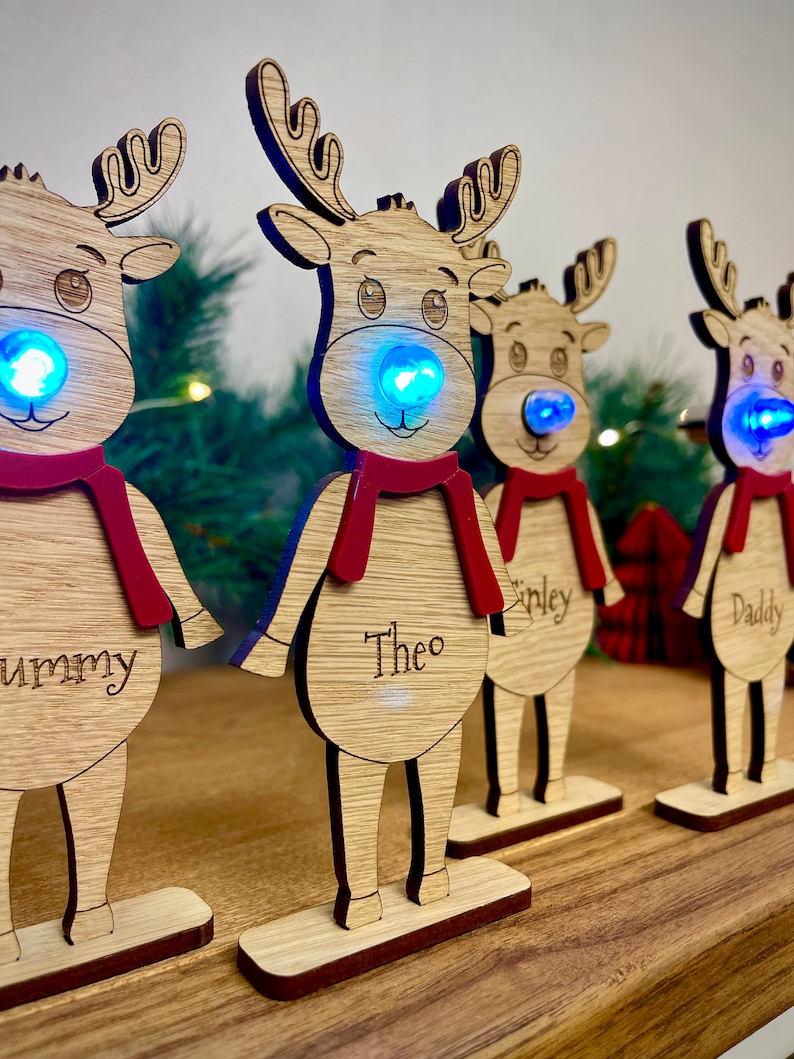 Christmas specials✨Christmas Personalised Rudolph with Coloured Nose Light🔥Buy 2 Free Shipping