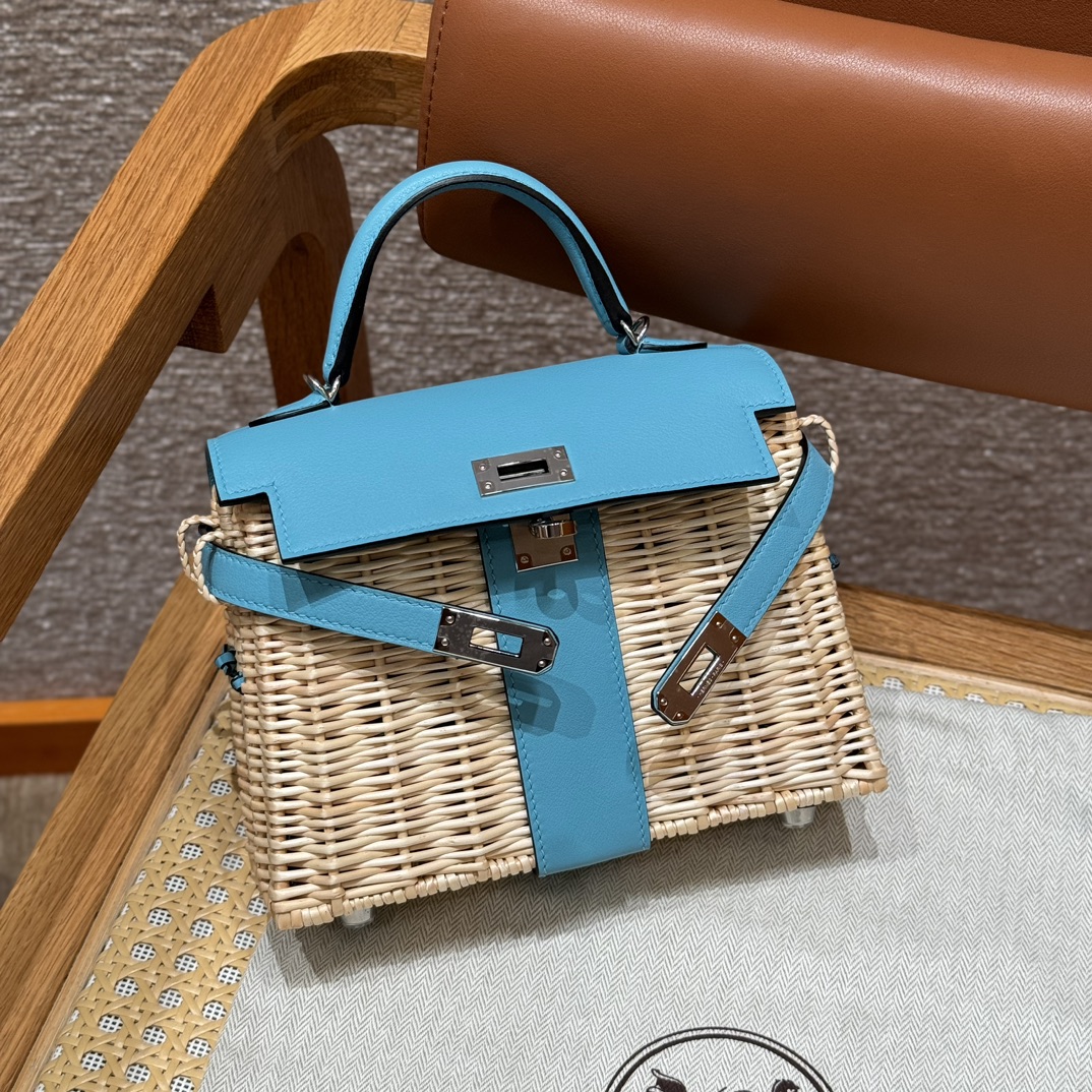 Hermès Kelly Picnic p3Bleu De Nord (Handmade to order)