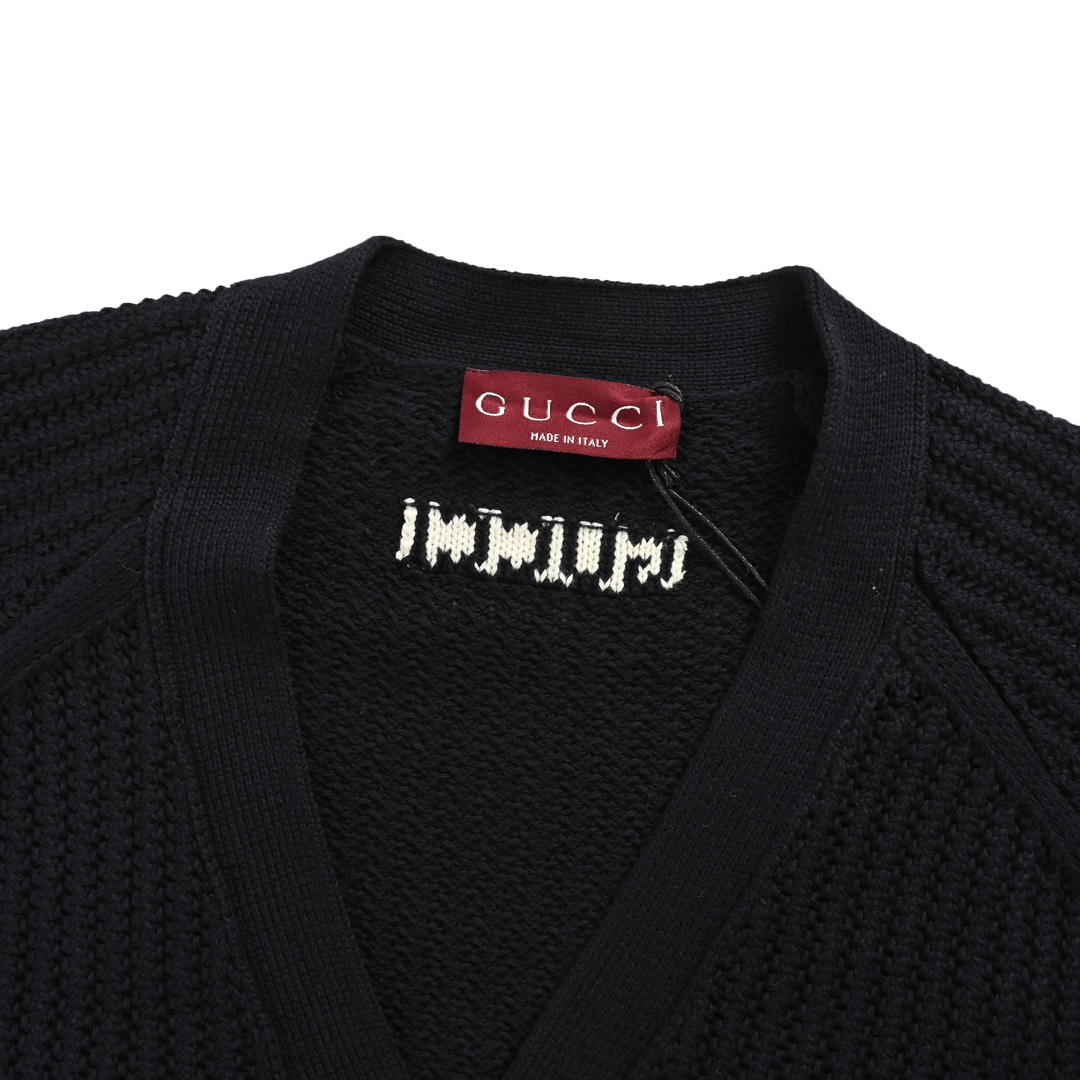 Gucci 24Fw hem striped chunky cardigan