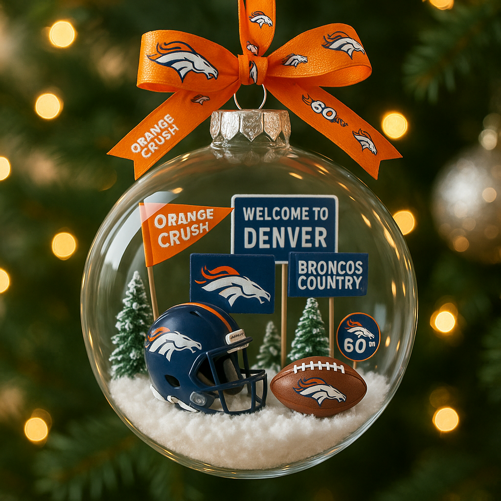 Denver Broncos Commemorative Christmas Ornament