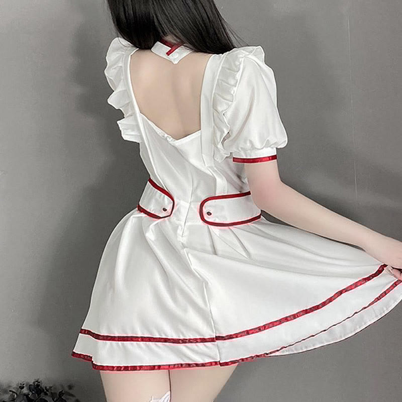 Cosplay Nurse Uniform Backless Lingerie Dress
