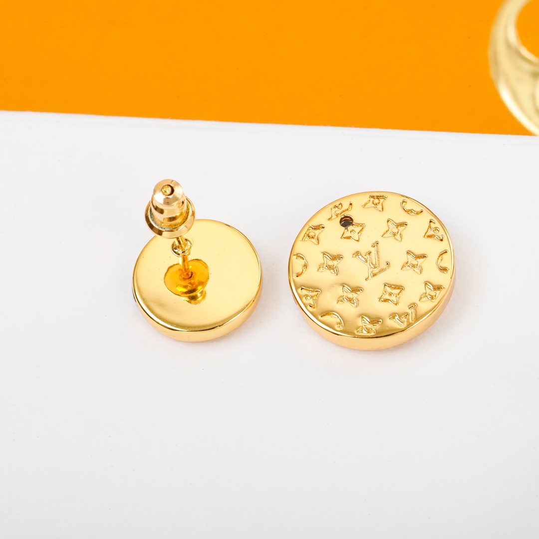 Louis Vuitton two tone earrings