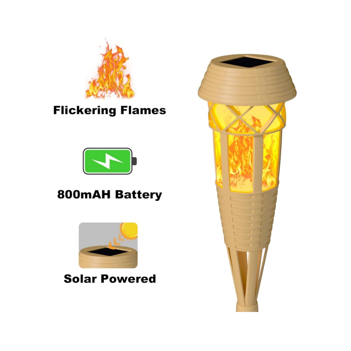 🔥ON SALE🔥Waterproof Solar Torch Lights with Flickering Flame