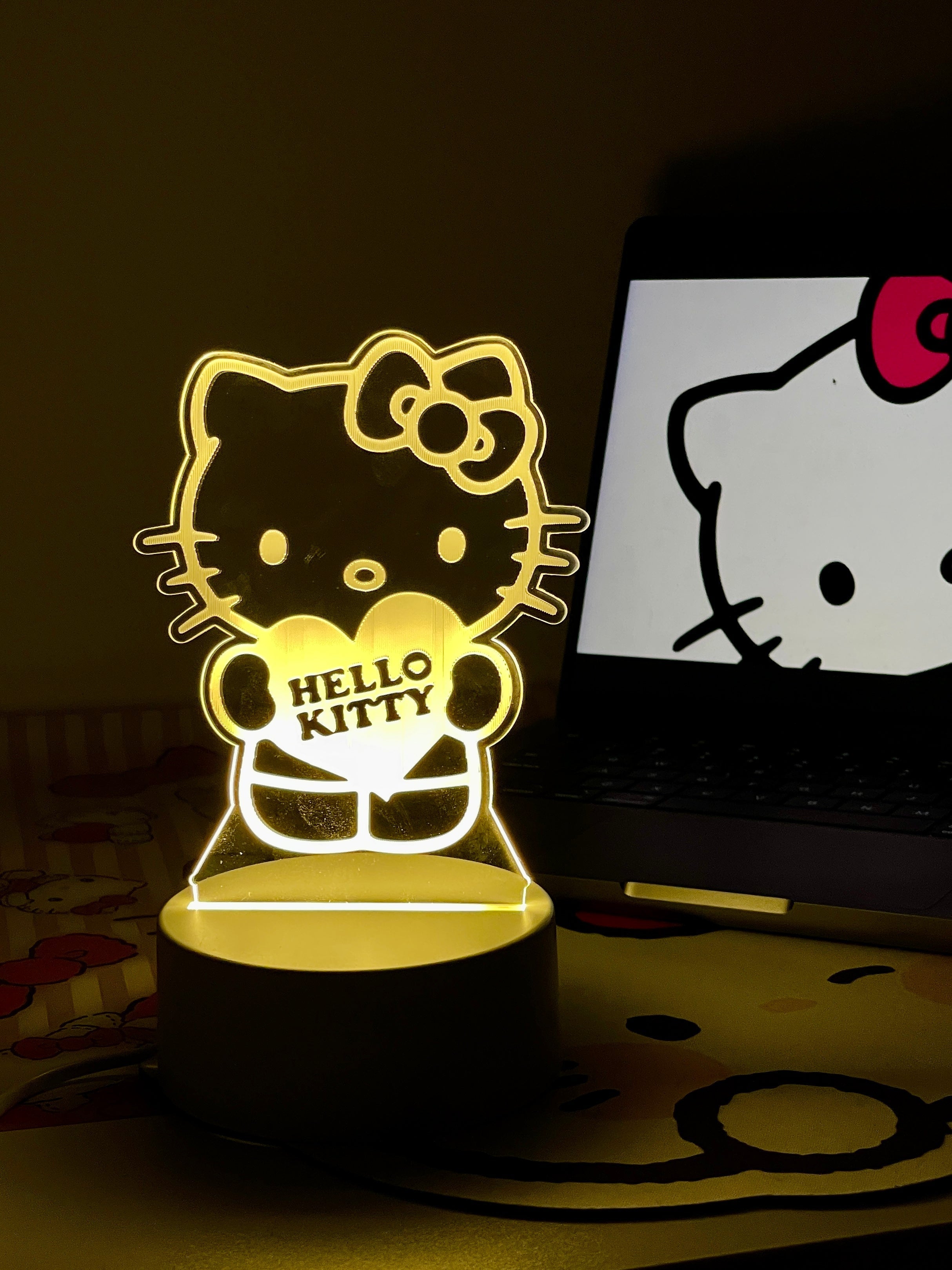 Sanrio 3D LED Optical Illusion Sleep Night Light 3/7 Colors Bedroom Decor Table Lamp Birthday Xmas Gifts