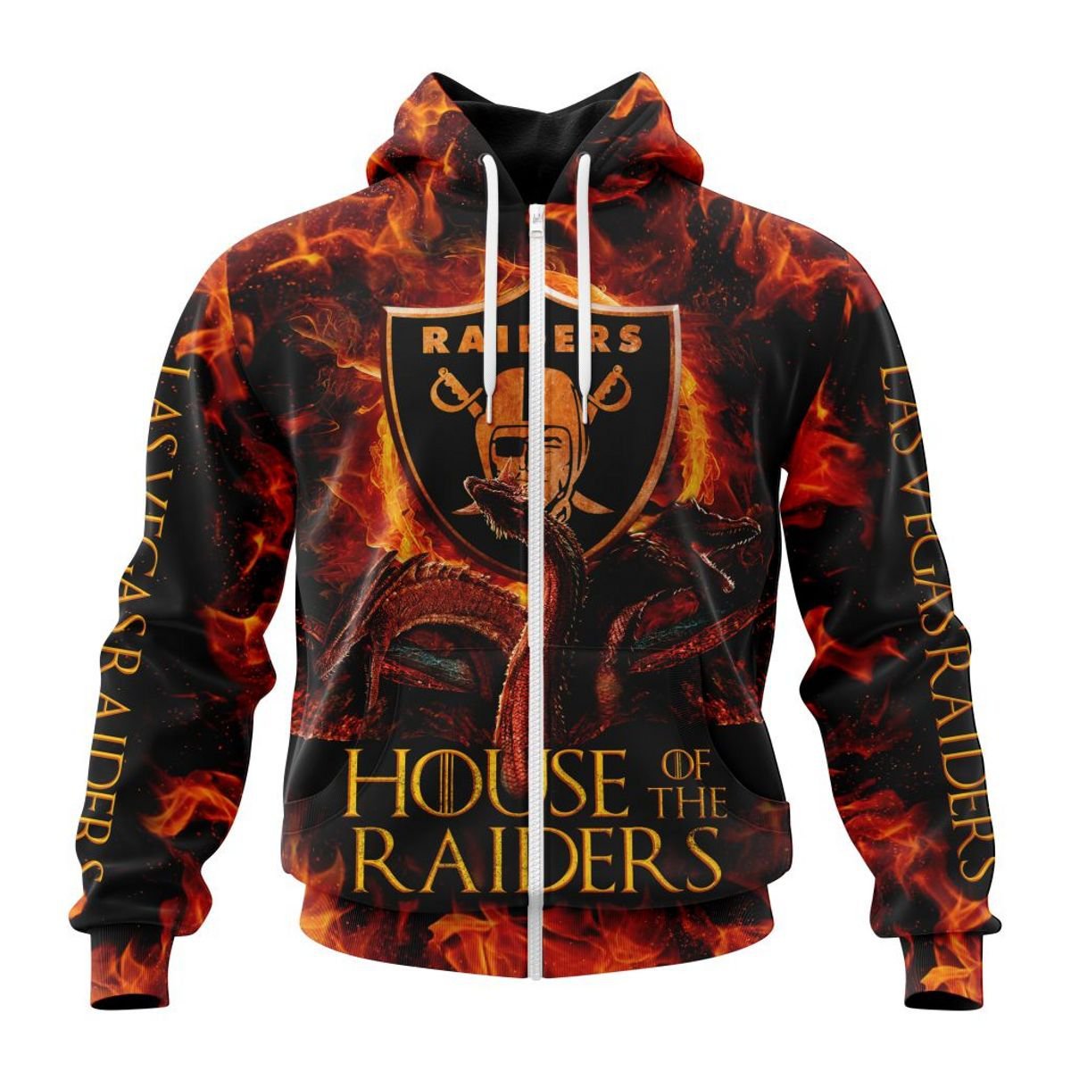 LAS VEGAS RAIDERS GAME OF THRONES – HOUSE OF THE RAIDERS 3D HOODIE