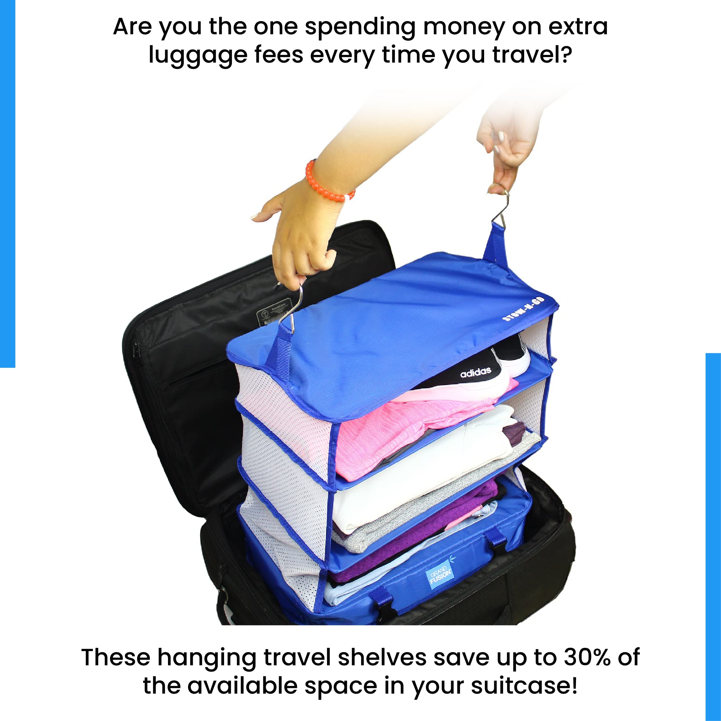 (🔥Last Day Promotion-SAVE 50% OFF)✈Collapsible Portable Hanging Large Capacity Luggage Storage Bag🧳-BUY 2 GET 10% OFF & FREE SHIPPING