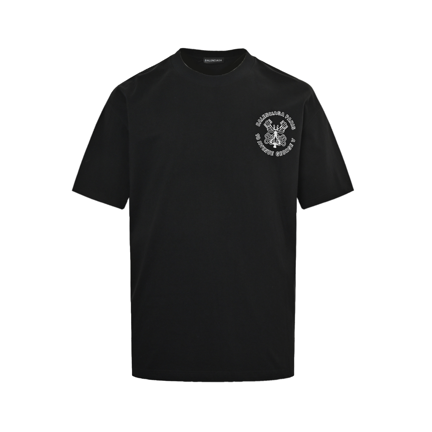 Balenciaga 25ss key badge logo print short sleeve