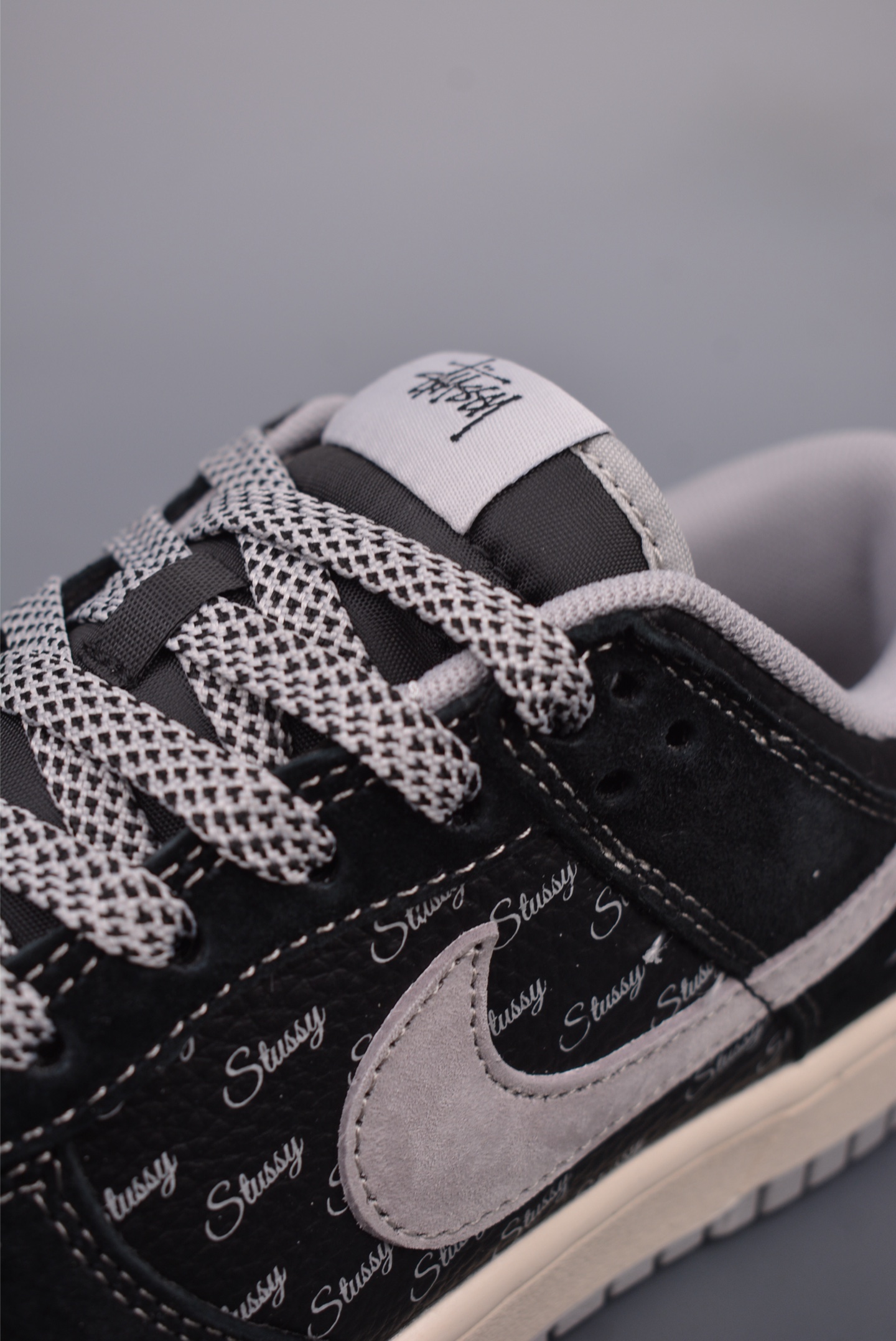 Stussy x Nike By You SB Dunk Low Retro SP Black Grey Embroidery XX3168-201