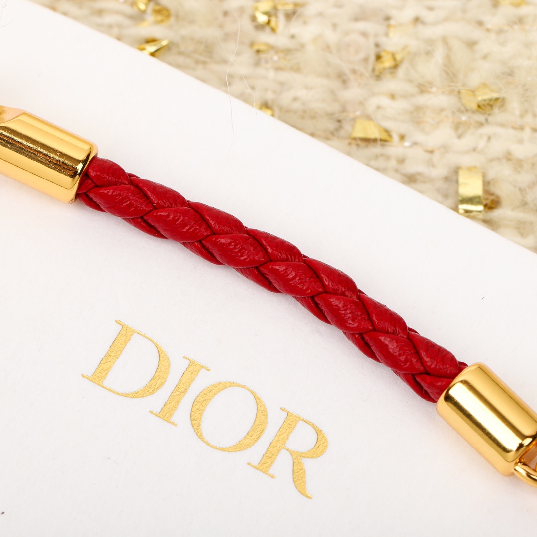 Dior CD braided leather bracelet