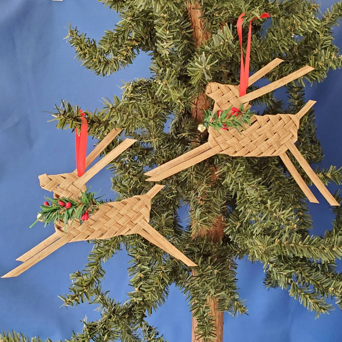 Woven Reindeer Deer Handmade Christmas Ornament