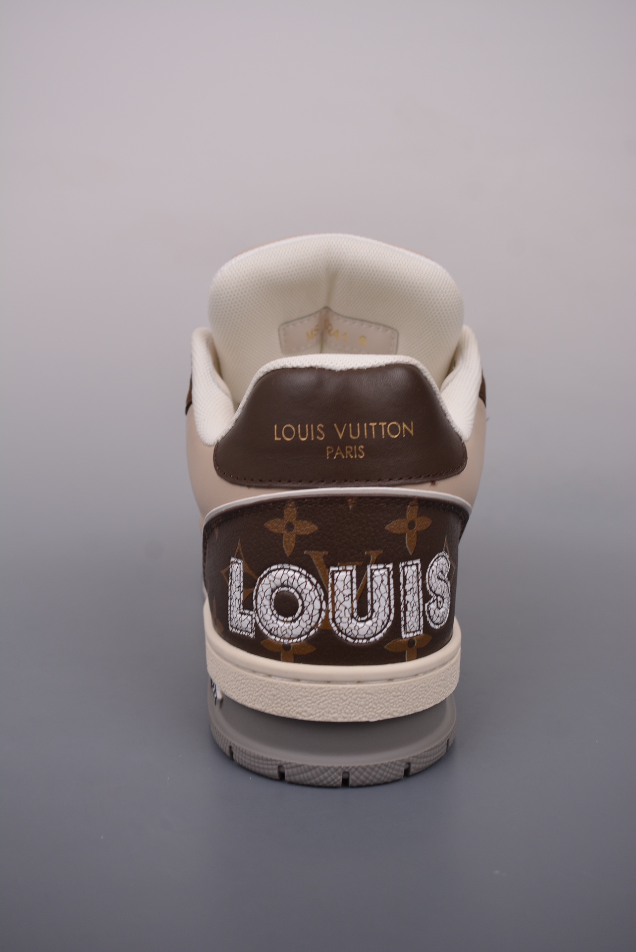 Louis Vuitton Trainer Sneaker Low Dark Brown White Khaki 1AC51G
