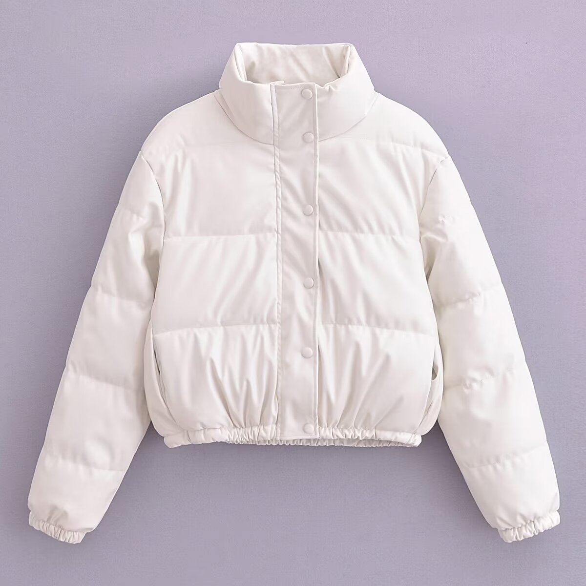 Winter Bread Cotton Padded Coat Thickened Poly Urethane Leather Cotton Coat Jacket Coat for Women