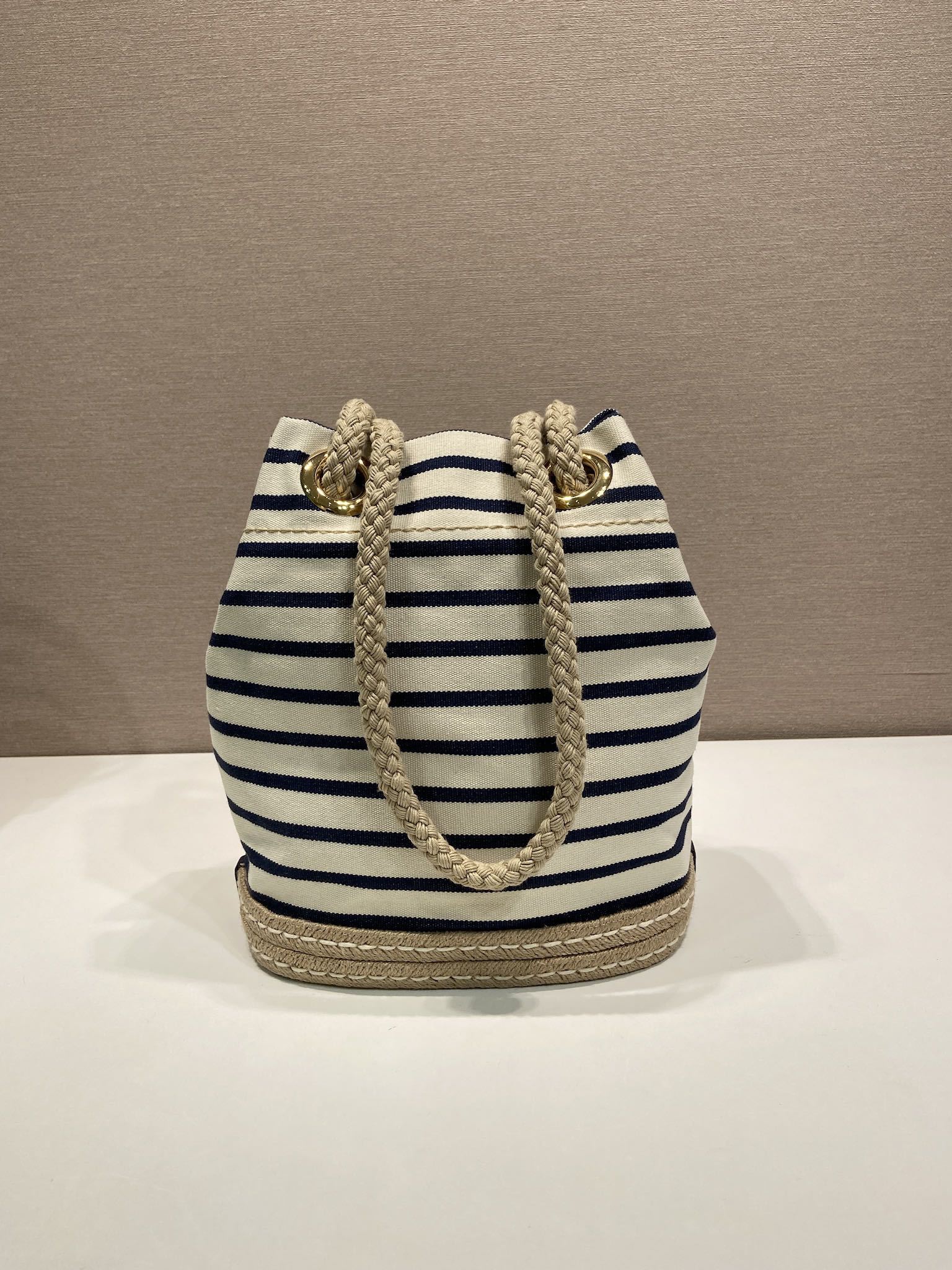 Prada New Striped Bucket Bag 1BE082