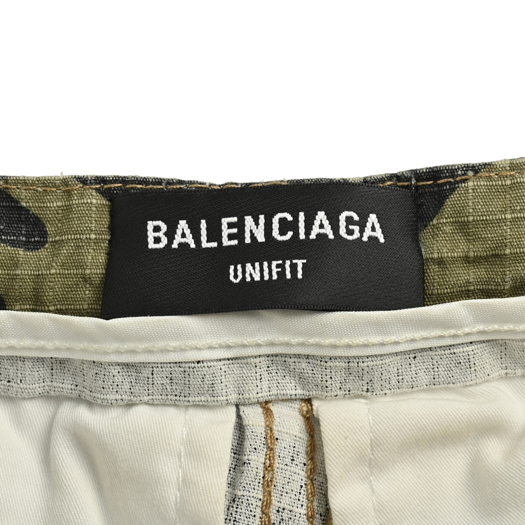 Balenciaga 24Fw Flared Cargo Cotton Camouflage Cargo Pants