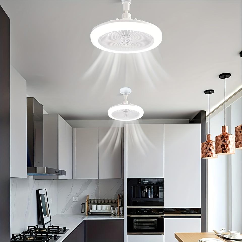 Fan Lamp E27 Screw Connection Fan Bedroom Lamp Household Stepless Integrated Fan Lamp