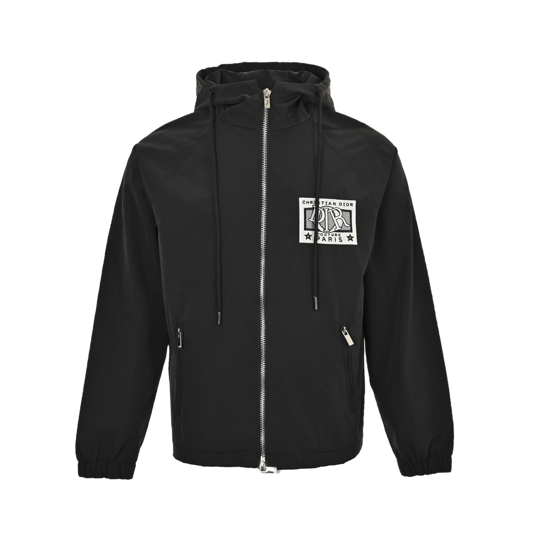 Dior 24Fw embroidered lettering hooded trench coat
