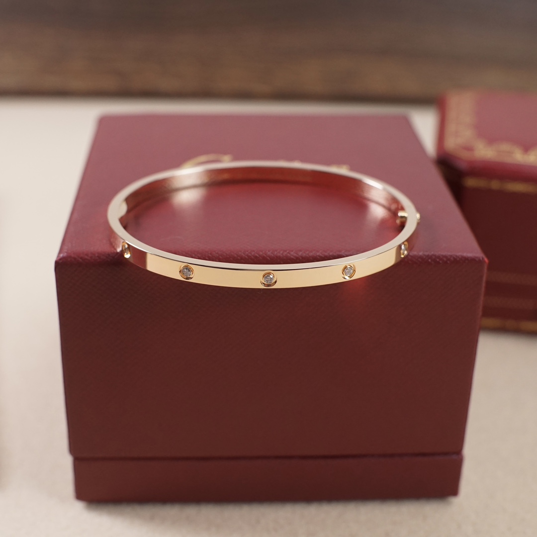 Cartier love narrow version ten diamond bracelet