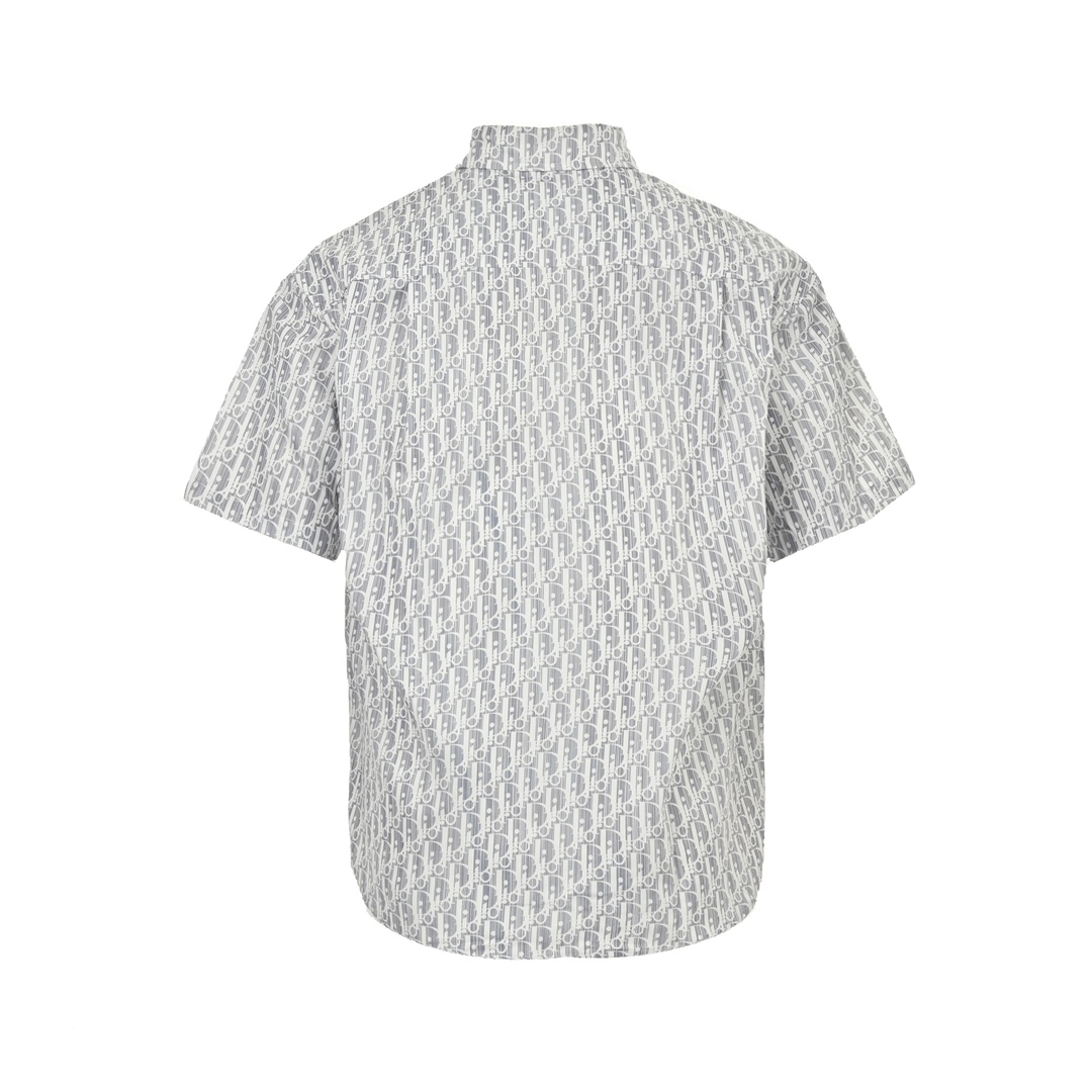 Dior 24ss full print monogram short sleeve shirt