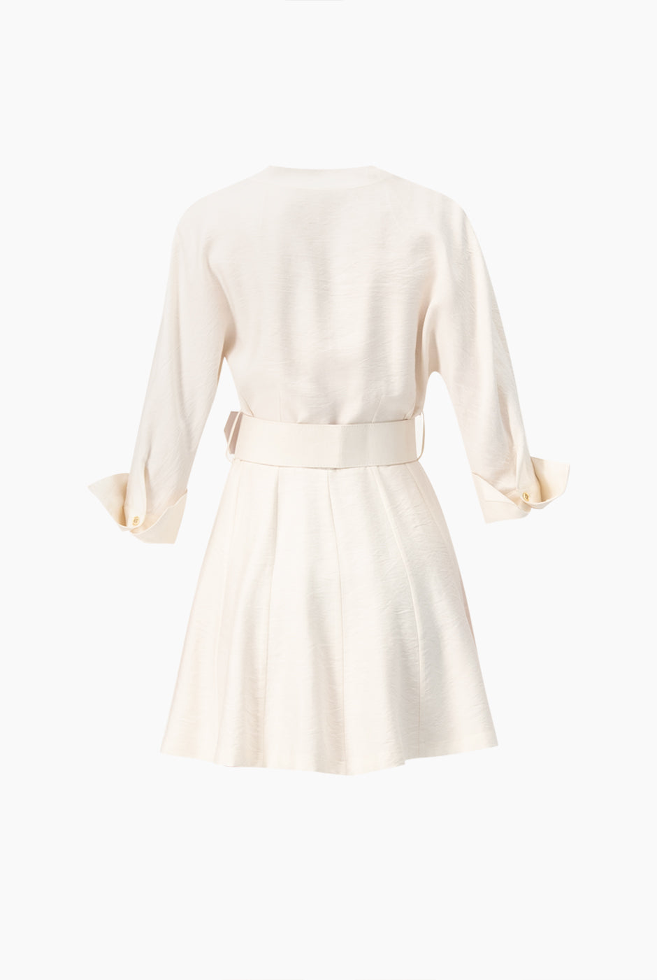 Vestido corto liso con cinturon