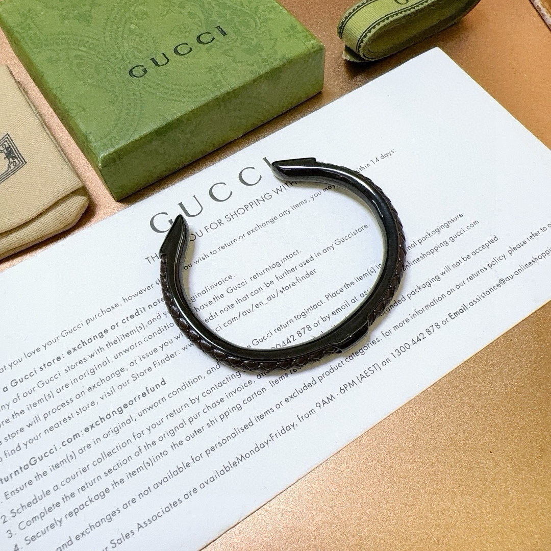 Gucci Braided Leather Bracelet