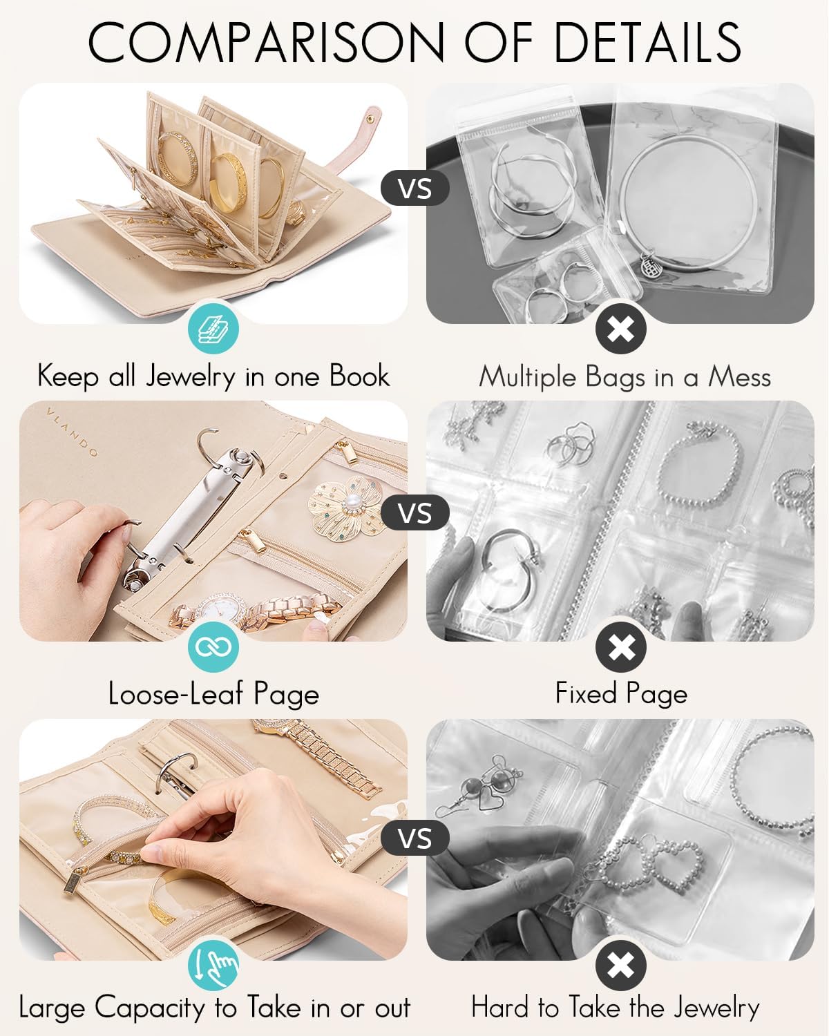 🔥ON SALE🔥Jewelry Storage Book Ring Binder