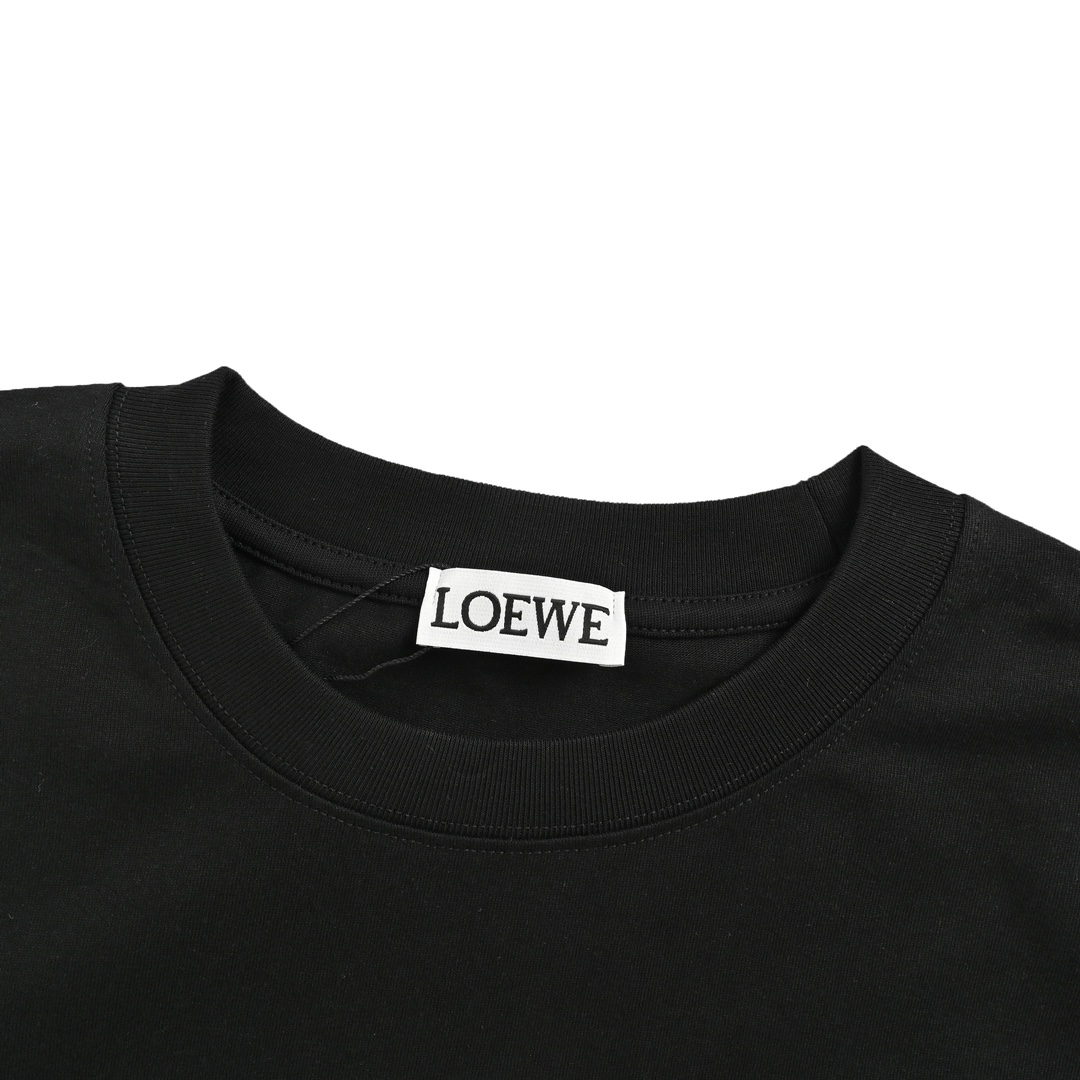 Loewe 24Fw offset embroidered logo long-sleeved T-shirt