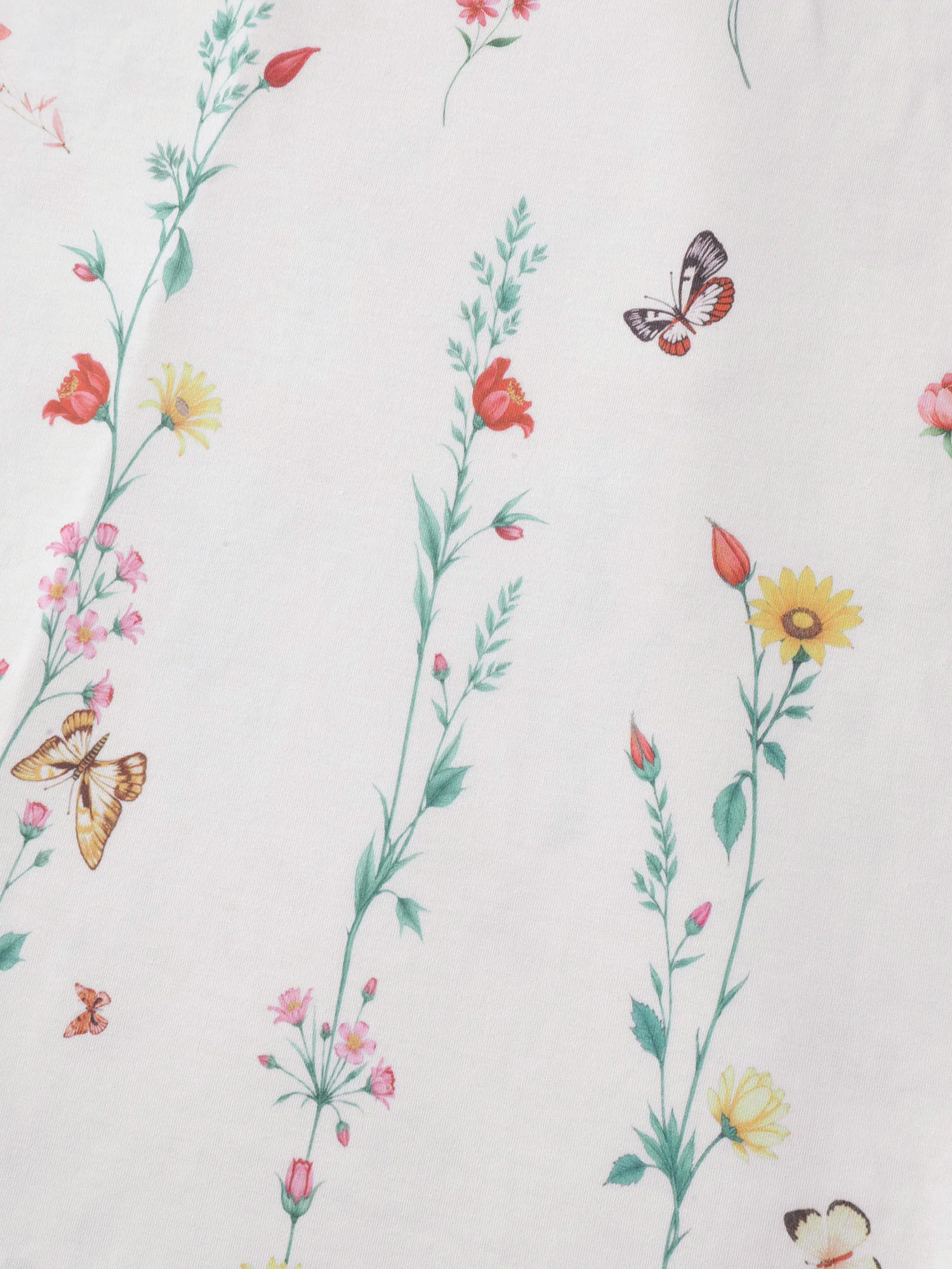 Stretchy Floral Print Round Neck T-Shirt