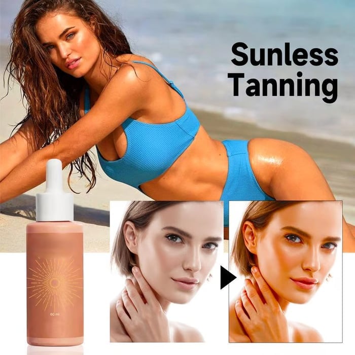 Sunless Tanning Drops-Drops naturally boost melanin to enhance your natural skin tone for a sun-kissed glow🏖️