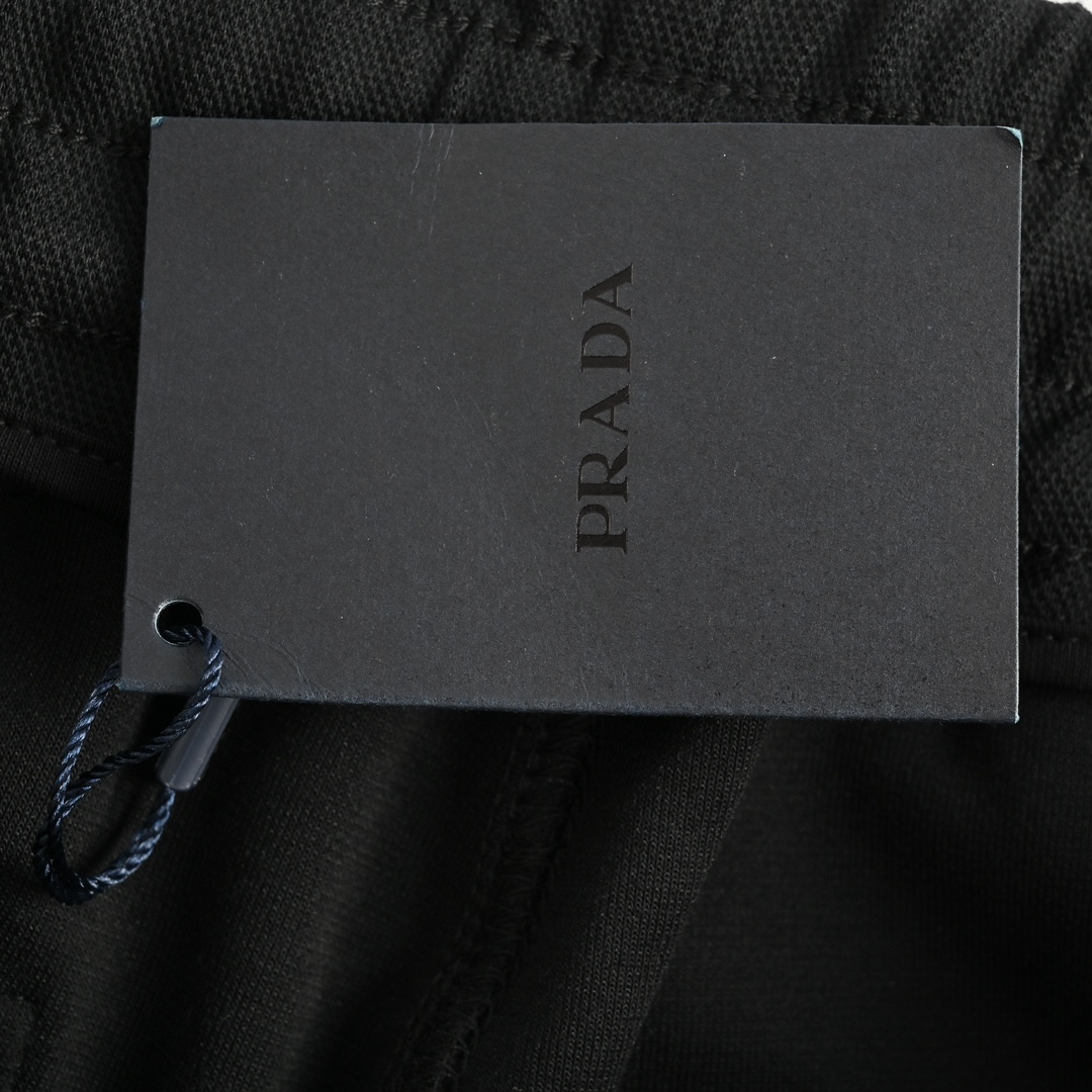 Prada 24Fw triangle logo green webbing patchwork suit trousers