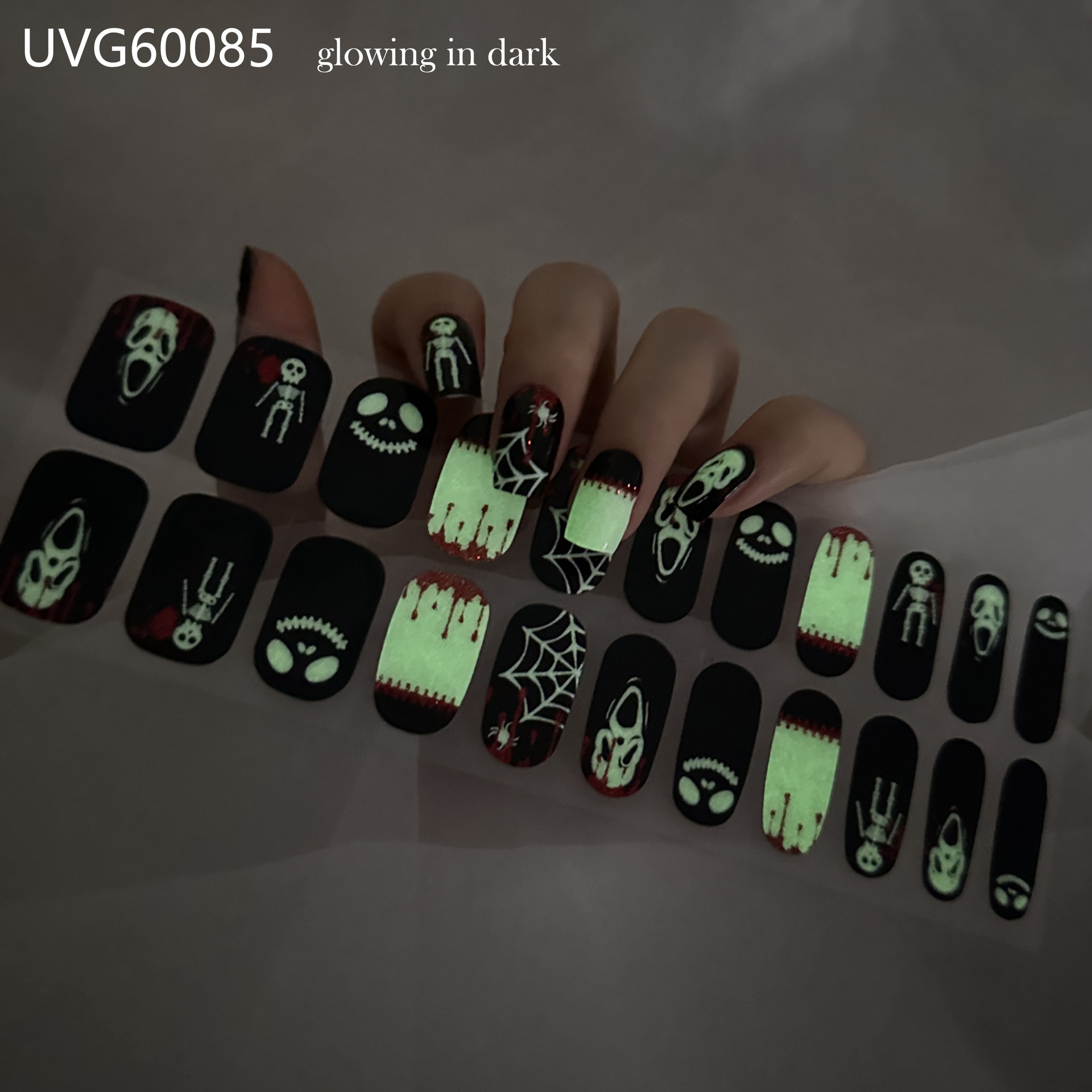 Semi Cured Gel Nail Strips, 22 pcs Nail Wraps, Glaze Gel Nail Stickers