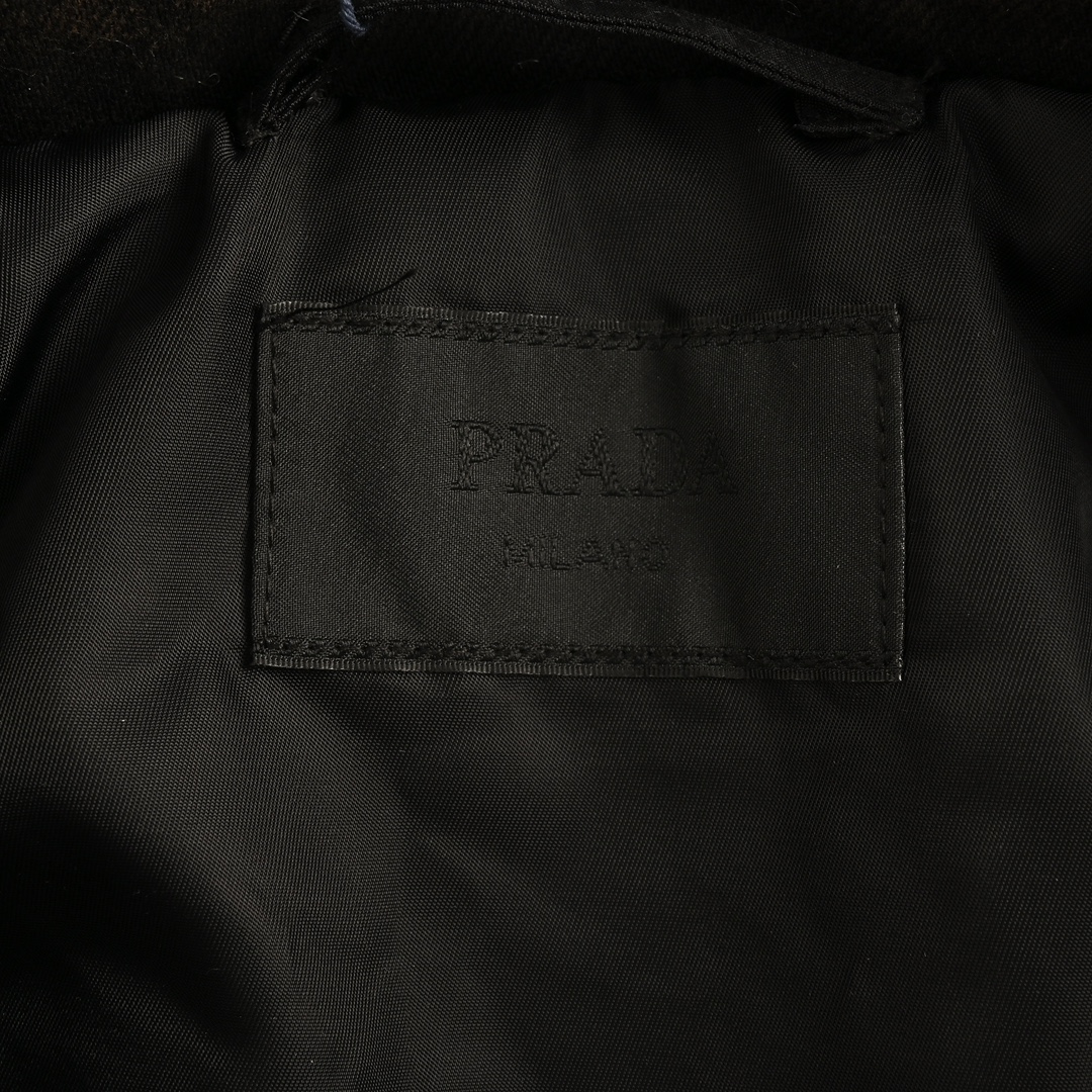 Prada 24Fw triangle logo lapel washed denim cotton jacket