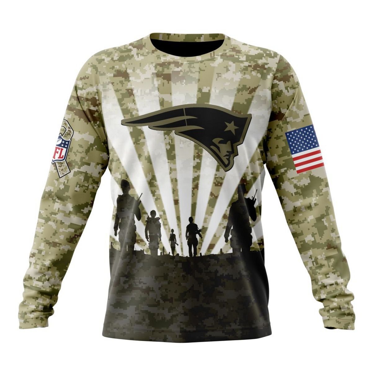 NEW ENGLAND PATRIOTS 3D HOODIE HONOR VETERANS