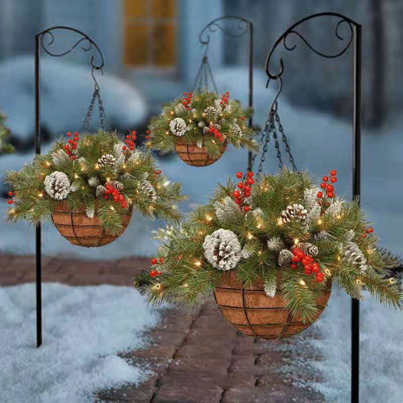 Artificial Christmas Hanging Basket(3 Types)