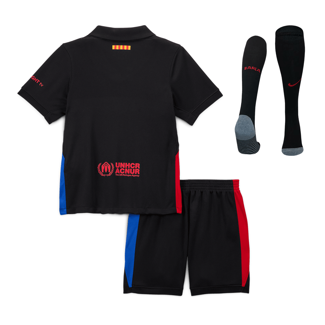 Barcelona Away Kids Football Kit (Shirt+Shorts+Socks) 2024/25 - Spotify Logo without Text