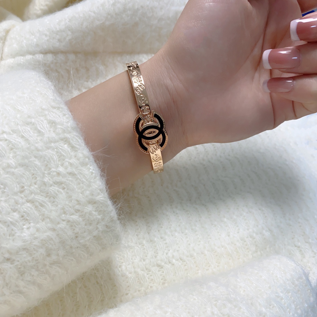 Chanel CC Engraved Bracelet