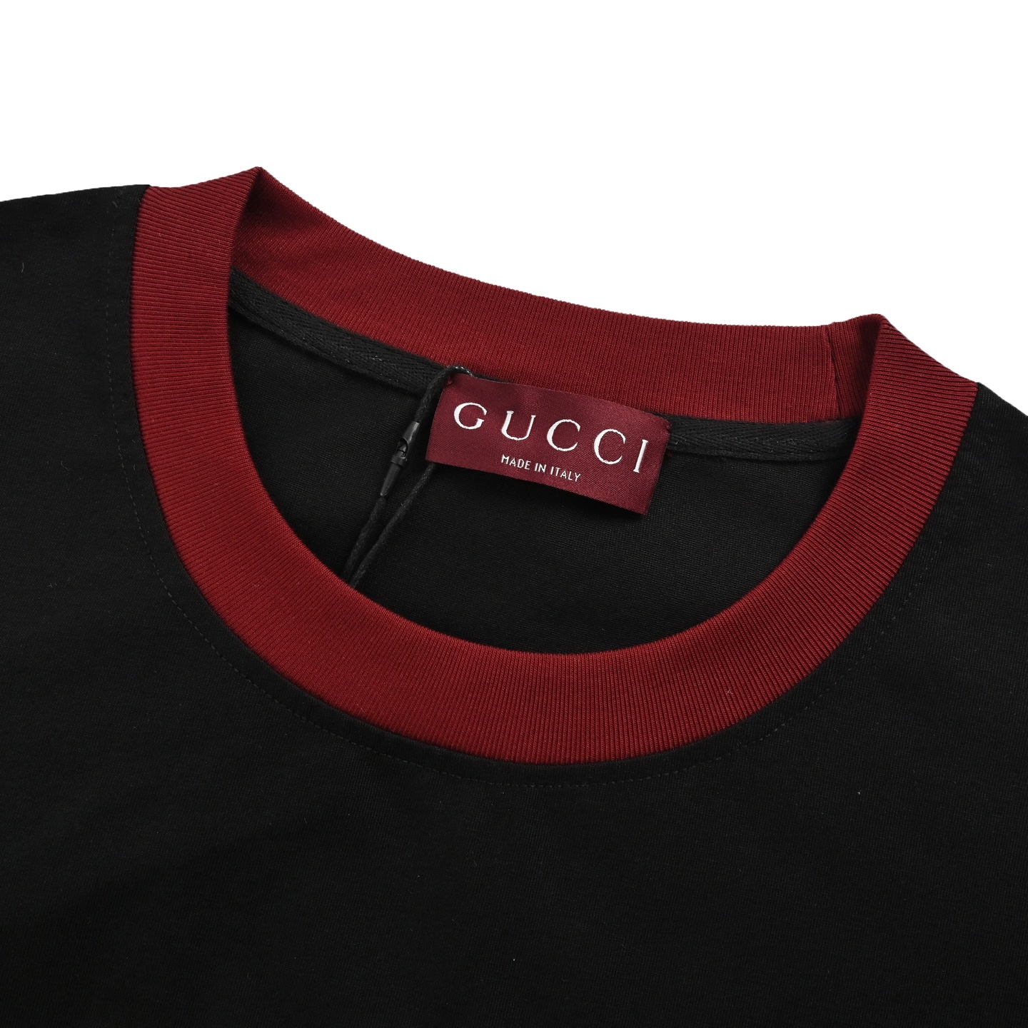 Gucci 25ss contrast neckline foam print short sleeves
