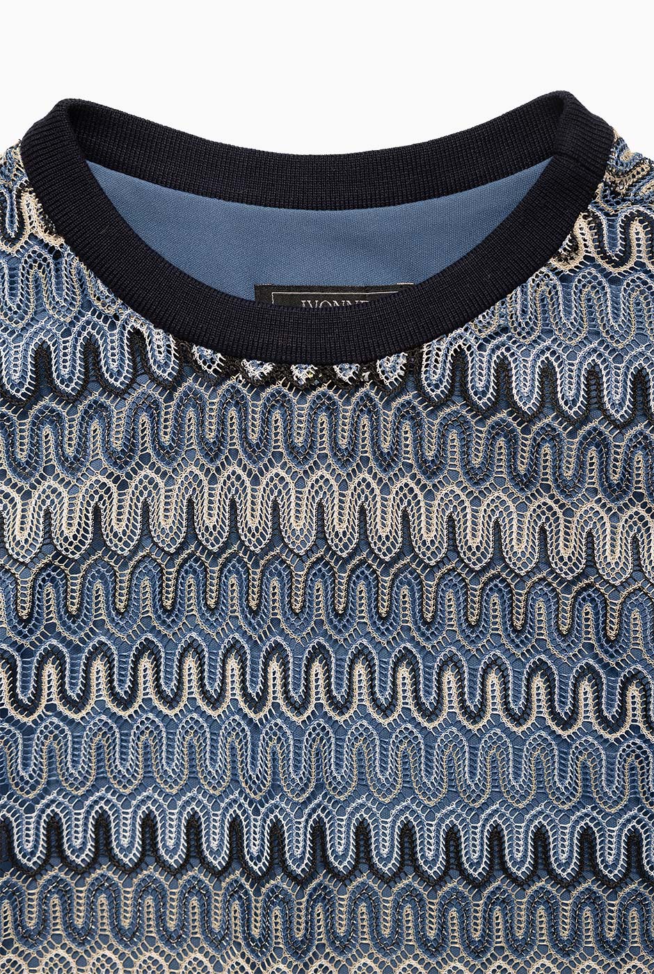 Blusa recta tejida azul