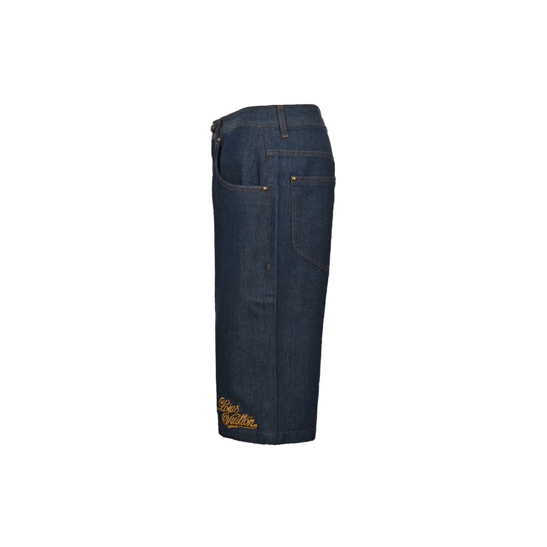 Louis Vuitton 24ss cord embroidered denim shorts