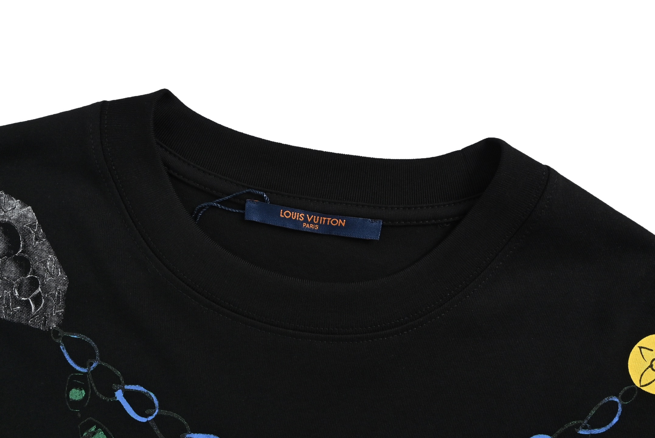 Louis Vuitton 25ss creative necklace letter logo print short sleeve