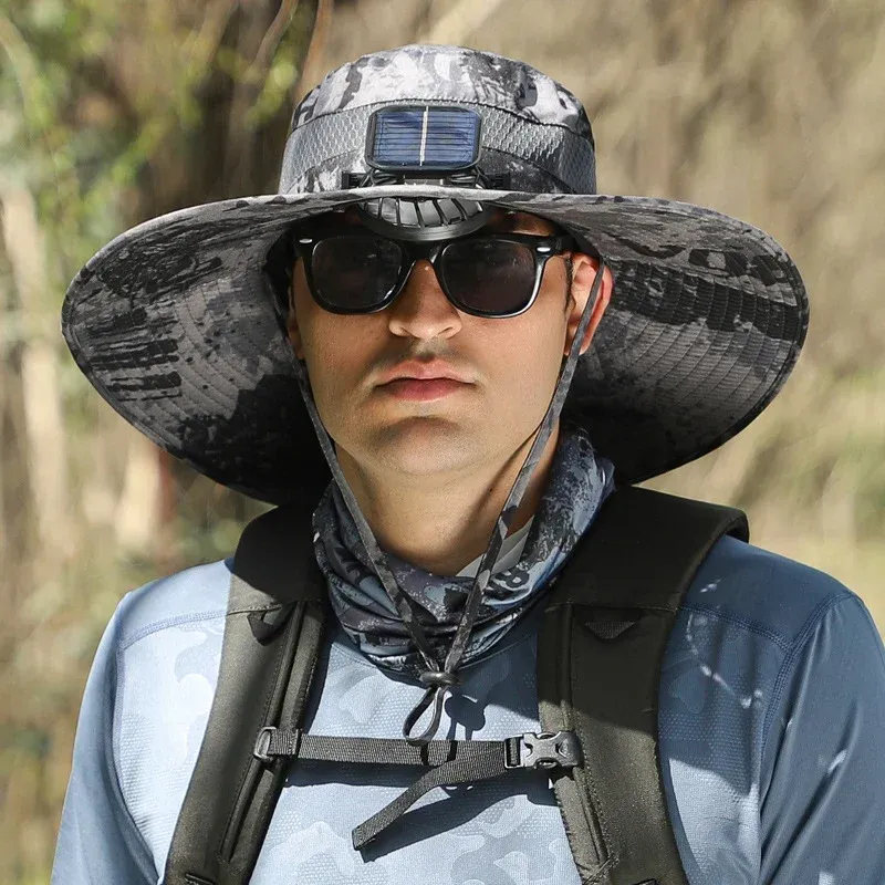 🔥EARLY SUMMER SALE 50% OFF⚡- Outdoor Wide Brim Sun Hat With Solar Fan